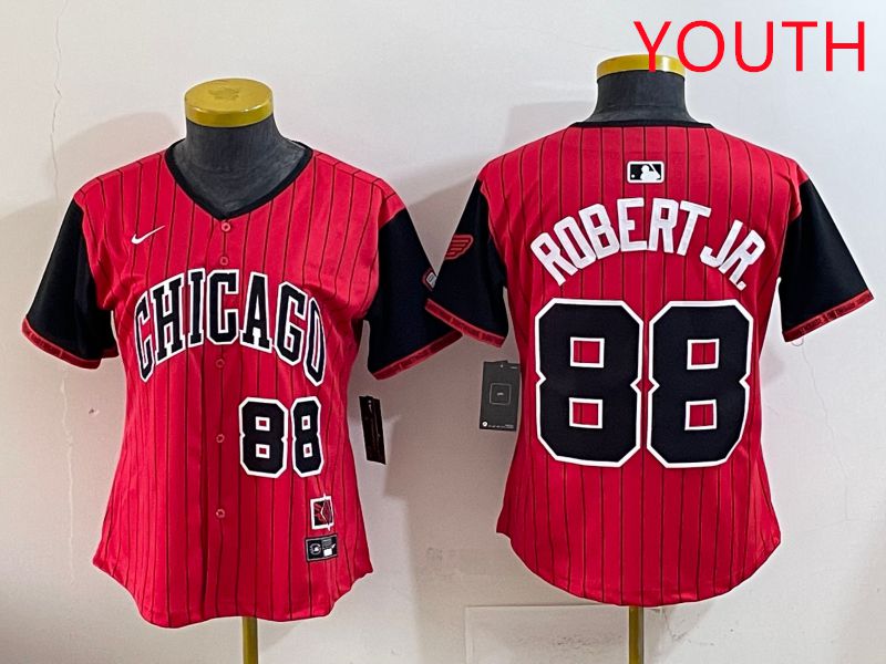 Youth 2025 Chicago White Sox 88 Robert jr Red Joint Name Nike MLB Jersey style 5